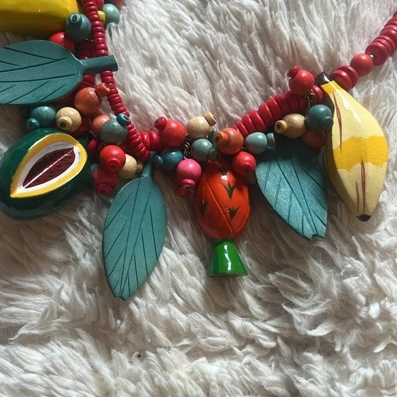 Vintage Layered Fruit wooden Necklace!! - Picture 2 of 5